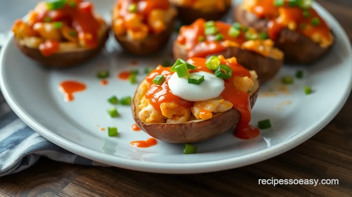 Buffalo Chicken Hasselback Potatoes