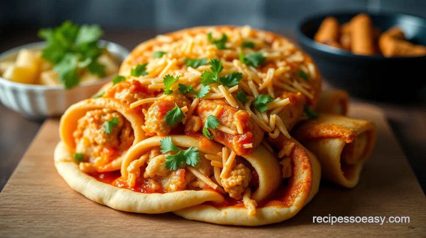 BBQ Chicken & Cheddar Pizza Roll-Ups