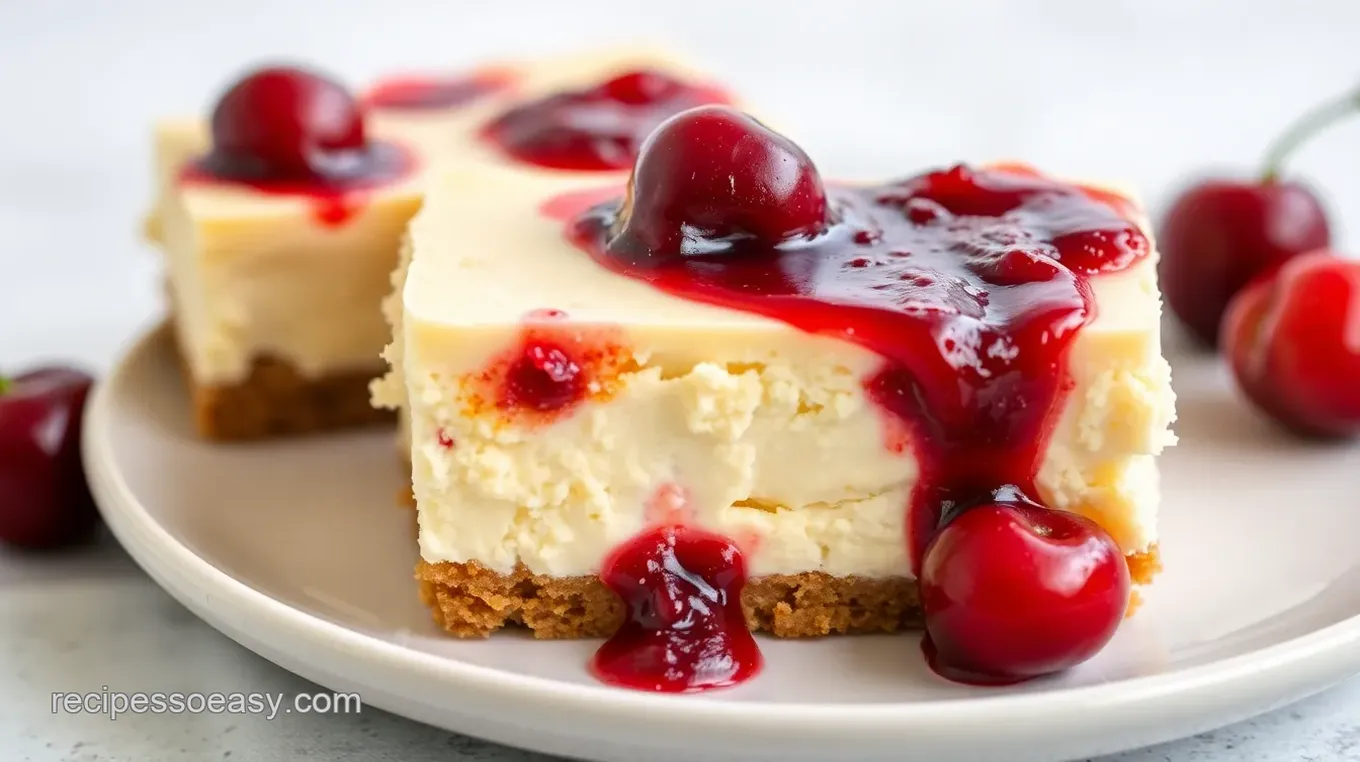 Cherry Compote Swirl Cheesecake Bars