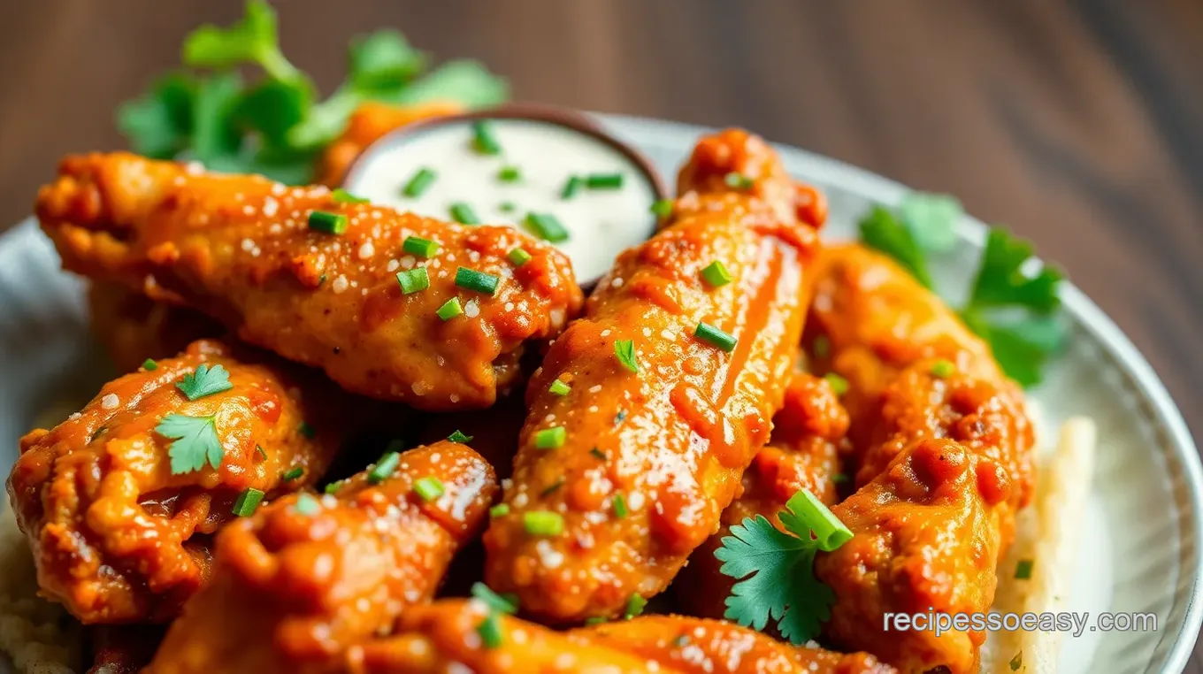 Spicy Garlic Wings with Garlic Parmesan Sauce