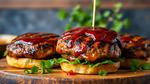 Grilled Beef BBQ Burgers with Glaze