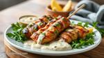 Grilled Chicken Shish Tawook with Garlic Sauce