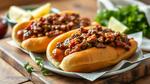 Grilled Hot Dogs with BBQ Beef Topping