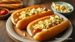 Grilled Hot Dogs with Honey Mustard Slaw