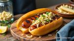 Grilled Hot Dogs with Sweet Mustard Slaw