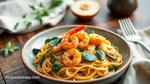 Sauteed Shrimp Orzo Spinach Delight