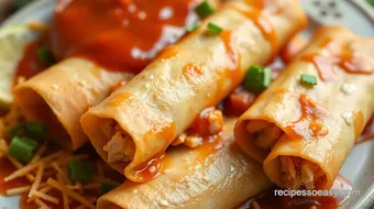 Bake BBQ Chicken Taquitos with Sweet Sauce recipe card