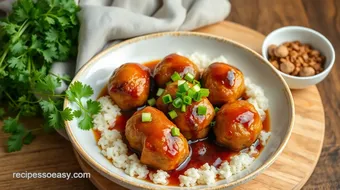 Bake Chicken Meatballs in Sweet Teriyaki