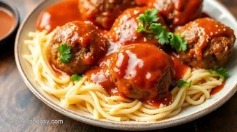 Bake Spicy Beef Meatballs with Zesty Sauce recipe card