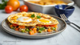 Bake Tortilla with Veggies & Eggs | Quick Meal