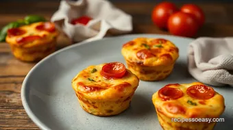 Bake Cheesy Pizza Muffins - Quick & Tasty