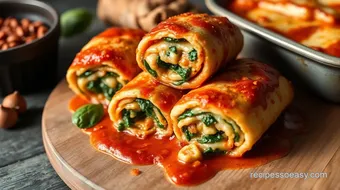 Baked Lasagna Rolls with Spinach & Cheese