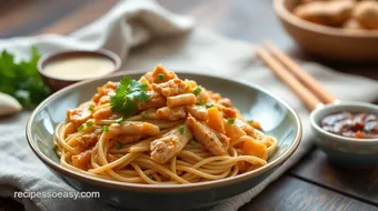 Stir-Fried Chicken Noodles with Peanut Sauce