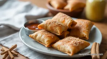 Fried Samosa Rolls with Cinnamon Sugar