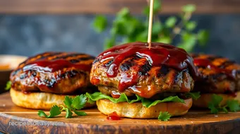 Grilled Beef BBQ Burgers with Glaze