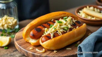 Grilled Hot Dogs with Sweet Mustard Slaw