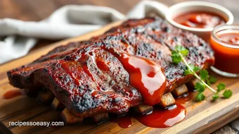 Grilled Ribs with Sweet Hot Sauce Delight