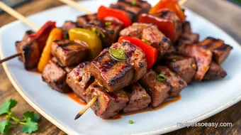 Grilled Sirloin Steak Kabobs with Flavorful Sauce recipe card