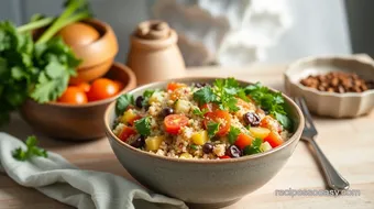 Mixing Bowl Quinoa Salad with Fresh Veggies