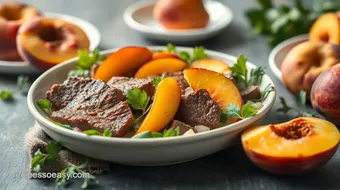 Salad with Roast Beef & Fresh Peaches