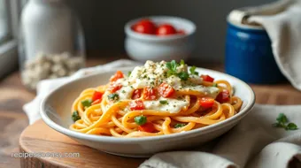 Quick Veggie Pasta with Creamy Cheese