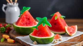 Creative Watermelon Treat with Gummy Sharks