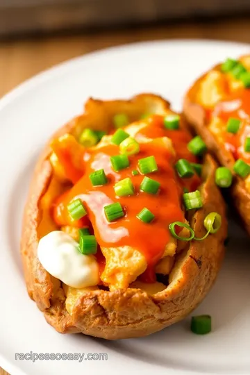 Buffalo Chicken Hasselback Potatoes presentation