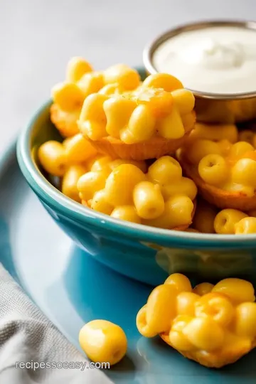 Mac and Cheese Bites with Original Hot Sauce presentation