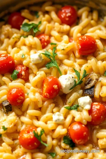 Easy Boursin Orzo Bake presentation