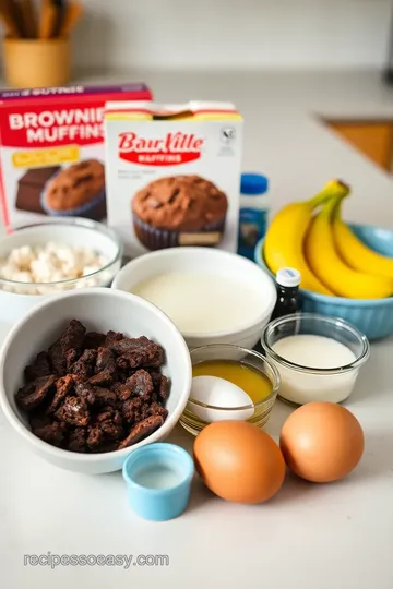 Easy Brownie Banana Muffins ingredients