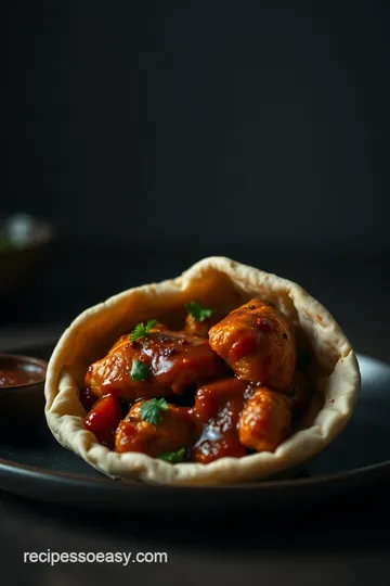 Barbecue Chicken Pita Pockets with Sweet Baby Ray s Sauce presentation