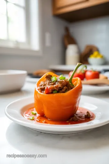 BBQ Beef Stuffed Peppers with Sweet Barbecue Sauce steps