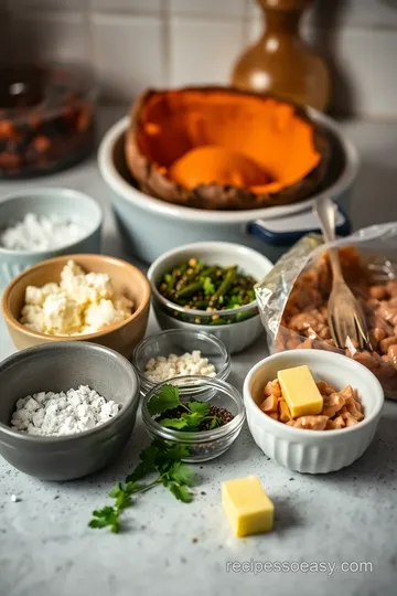 BBQ Chicken Stuffed Baked Sweet Potato Delight ingredients