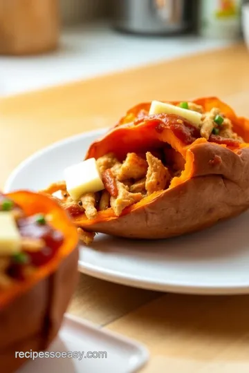 BBQ Chicken Stuffed Baked Sweet Potato Delight steps