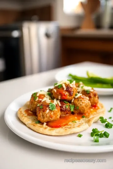 Buffalo Meatball Flatbread with Wing Sauce steps