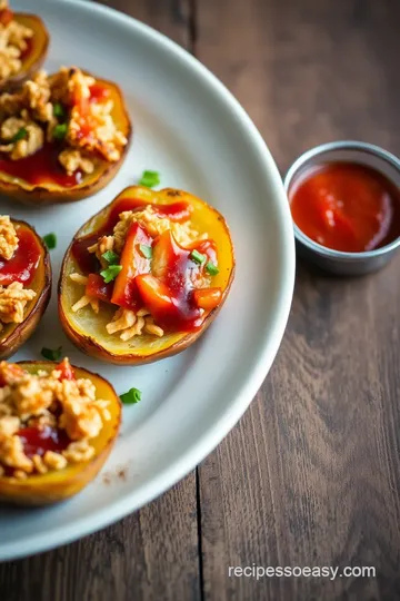 Chicken and Slaw Potato Skins presentation