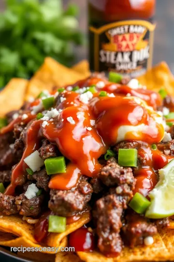 Epic Steak Nachos with Original Barbecue Sauce presentation