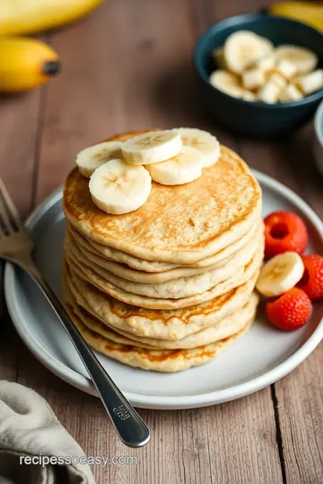 Quick & Fluffy Banana Oatmeal Pancakes presentation