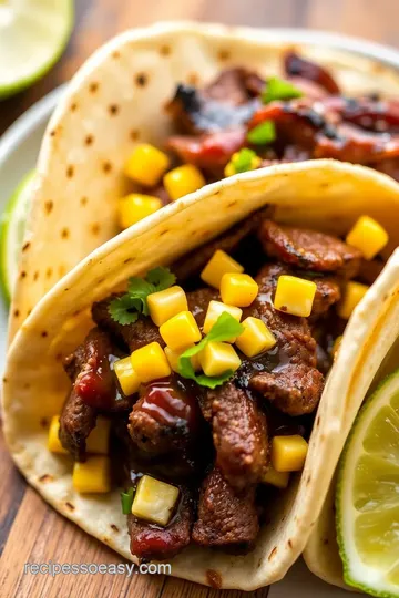 Sweet Teriyaki Steak Tacos with Corn Salsa presentation