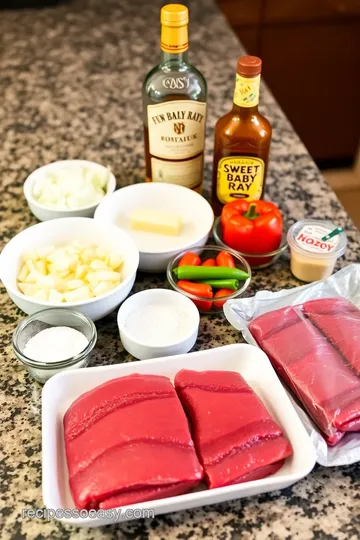 Bourbon BBQ Beef Tenderloin with Honey Barbecue Sauce ingredients