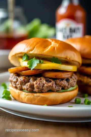 BBQ Grilled Cheeseburgers with Hot Sauce Cowboy Butter presentation