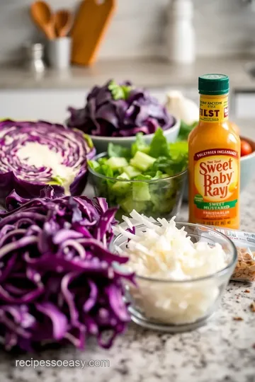 Grilled Mustard BBQ Coleslaw ingredients