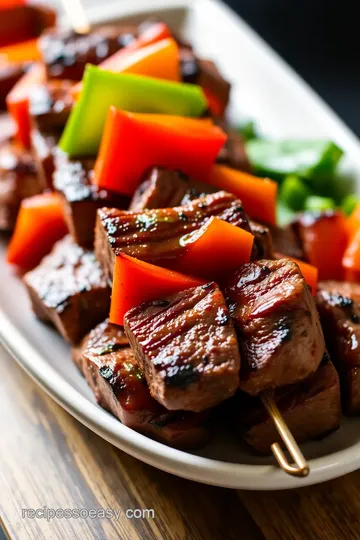 Sweet & Spicy Teriyaki Steak Kabobs presentation