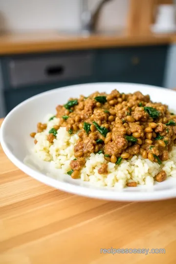 Lebanese Lamb with Lentils Rice & Spinach steps