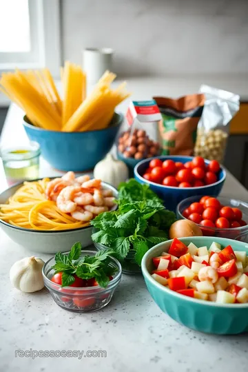 Argentinian Red Shrimp Pasta ingredients