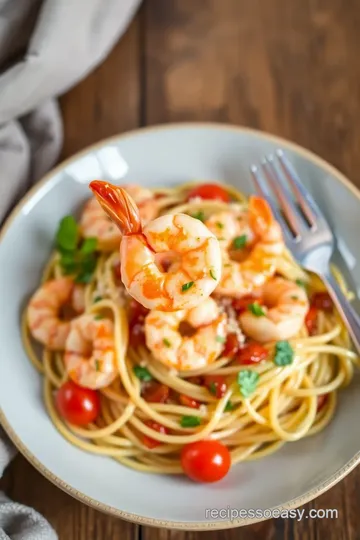 Argentinian Red Shrimp Pasta presentation