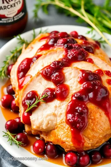 Cranberry Ginger BBQ-Roasted Split Turkey Breast presentation