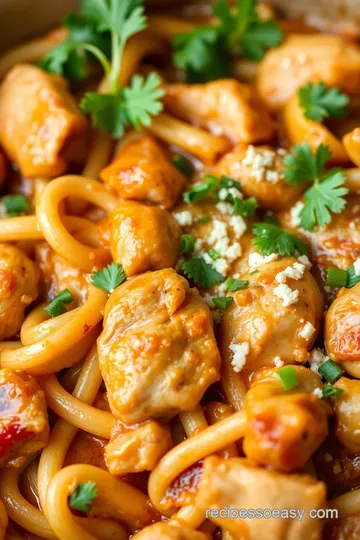 Savory One Pot BBQ Chicken Pasta presentation