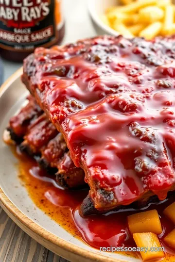 Sticky Baby Back Ribs with Original Barbecue Sauce presentation