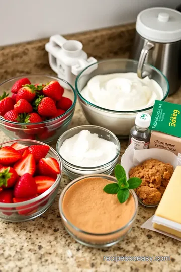 Easy Strawberry Shortcake Parfait ingredients